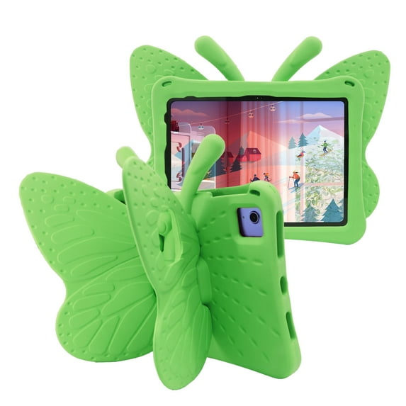 ELEHOLD Cute Kids Case for iPad Mini 5/4/3/2/1 (7.9") Kids Friendly EVA Butterfly Design Kickstand Heavy Duty Rugged Shockproof Protective Case for iPad mini 5th/4th/3rd/2nd/1st Gen,Green