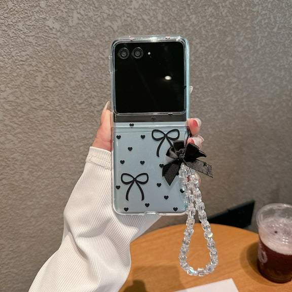 ELEHOLD Cute Pattern Clear Phone Case For Motorola Razr 2025/Razr 2024, Anti-Yellowing Transparent Rugged Hard PC Shockproof Case Cover with Charm Strap for Girls Teens,M27