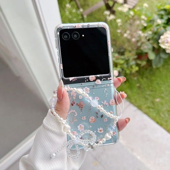 ELEHOLD Cute Pattern Clear Phone Case For Motorola Razr 2025/Razr 2024, Anti-Yellowing Transparent Rugged Hard PC Shockproof Case Cover with Charm Strap for Girls Teens,M32