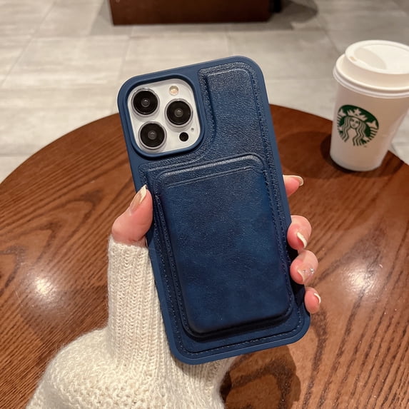 ELEHOLD Detachable Card Slot Wallet Case for iPhone 14 6.1 inch,Premium PU Leather and Soft TPU with Magsafe Feature Support Wireless Charging Shockproof Anti-Scratch Case,Blue