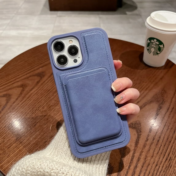 ELEHOLD Detachable Card Slot Wallet Case for iPhone 14 6.1 inch,Premium PU Leather and Soft TPU with Magsafe Feature Support Wireless Charging Shockproof Anti-Scratch Case,Lightpurple