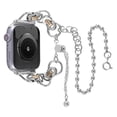 thumbnail image 1 of ELEHOLD Double Circle Bead Chain Stainless Steel Chain Jewelry Metal Strap Replacement Band Compatible for Apple iWatch Series SE/9/8/7/6/5/4/3/2/1 41/40/38mm,Sliver-Gold, 1 of 7