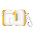 thumbnail image 1 of ELEHOLD Double Color Case For Airpods 2nd Gen / 1st Gen Full Body Protective Case Rugged Cover, with Headphone - Shaped Safety Lock & KeyChain, Wireless Charging Support, Yellow, 1 of 7