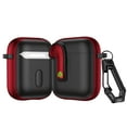 thumbnail image 1 of ELEHOLD Double Color Case For Airpods 2nd Gen / 1st Gen Full Body Protective Case Rugged Cover, with  Headphone - Shaped Safety Lock & KeyChain, Wireless Charging Support, Red, 1 of 7
