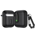 thumbnail image 1 of ELEHOLD Double Color Case For Airpods 2nd Gen / 1st Gen Full Body Protective Case Rugged Cover, with  Headphone - Shaped Safety Lock & KeyChain, Wireless Charging Support, Black, 1 of 7