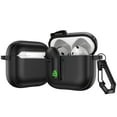 thumbnail image 1 of ELEHOLD Double Color Case For Airpods 4th Gen Full Body Protective Case Rugged Cover, with  Headphone - Shaped Safety Lock & KeyChain, Wireless Charging Support, Black, 1 of 7