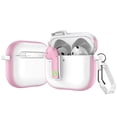thumbnail image 1 of ELEHOLD Double Color Case For Airpods 4th Gen Full Body Protective Case Rugged Cover, with  Headphone - Shaped Safety Lock & KeyChain, Wireless Charging Support, Pink, 1 of 7