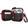 thumbnail image 1 of ELEHOLD Double Color Case For Airpods 4th Gen Full Body Protective Case Rugged Cover, with  Headphone - Shaped Safety Lock & KeyChain, Wireless Charging Support, Red, 1 of 7