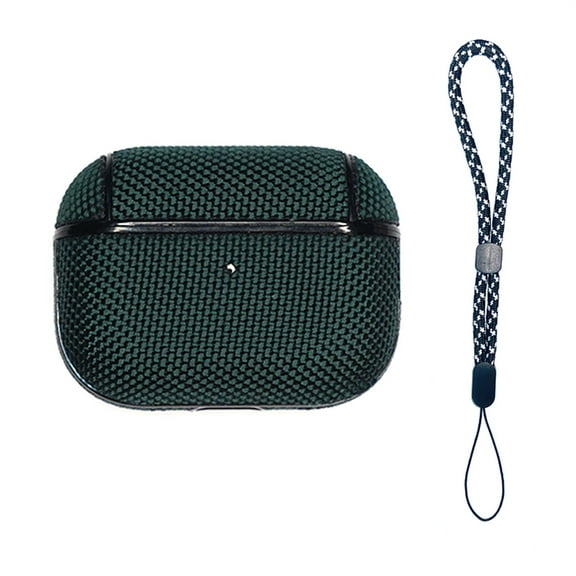 ELEHOLD Fabric Case Compatible with AirPods Pro 2 Case with Anti-Lost key Strap, Premium Luxury Fabric Woven Nylon Case Skin Protective for AirPods Pro 2 2022,Darkgreen
