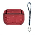 thumbnail image 1 of ELEHOLD Fabric Case Compatible with AirPods Pro 2 Case with Anti-Lost key Strap, Premium Luxury Fabric Woven Nylon Case Skin Protective for AirPods Pro 2 2022,Red, 1 of 2