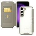 thumbnail image 1 of ELEHOLD Flip Case for Samsung Galaxy S24 Wallet Case with built-in Card Holder Transparent Clear Back RFID Blocking Function Full Protection Shockproof Case Cover,khaki, 1 of 6