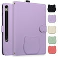 thumbnail image 1 of ELEHOLD Flip Case for Samsung Galaxy Tab S10 / S9FE /S9 / S8 / S7,TPU+ PU Leather Cute Kitten Shockproof Magnetic Flip Kickstand Multi-Angle Card Slot Automatic Sleep Case,Purple, 1 of 12