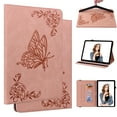 thumbnail image 1 of ELEHOLD Flip Case for Samsung Galaxy Tab S9 FE Plus / S9 FE+ 12.4 Inch 2023 Model SM-X610/X616/X618, PU Leather Embossing Card Holder Folio Case, Multi-Angle Viewing Stand,Pink, 1 of 6