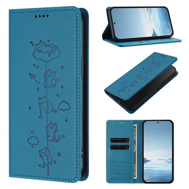 ELEHOLD Flip Case for Moto G Stylus 5G (2025), Cute Cat Embossed ...