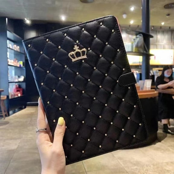 ELEHOLD Flip Case for iPad 6th Generation, Luxury Leather Full Body Protective Case, Multi-Angle Stand, Wake/Sleep Function,Black