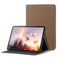 thumbnail image 1 of ELEHOLD Flip Case for iPad 10th Gen 10.9" 2022,  Anti-Slip Kickstand Function Auto Wake/Sleep Honeycomb Grid Pattern Slim Thin Shockproof Fabric Cloth Folio Cover,Brown, 1 of 9
