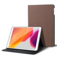 thumbnail image 1 of ELEHOLD Flip Case for iPad 6th 5th Gen /Pro 9.7" (2018/2017/2016) Anti-Slip Kickstand Function Auto Wake/Sleep Honeycomb Grid Pattern Slim Thin Shockproof Fabric Cloth Folio Cover,Brown, 1 of 5