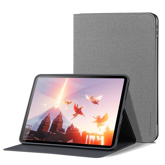 ELEHOLD Flip Case for iPad Pro 11 2022/2021/2020/2018  Anti-Slip Kickstand Function Auto Wake/Sleep Honeycomb Grid Pattern Slim Thin Shockproof Fabric Cloth Folio Cover for Air 5/4 10.9,Gray