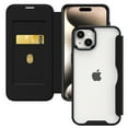 thumbnail image 1 of ELEHOLD Flip Case for iPhone 15 Plus Wallet Case with built-in Card Holder Transparent Clear Back RFID Blocking Function Full Protection Shockproof Case Cover,black, 1 of 6