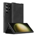 thumbnail image 1 of ELEHOLD Flip Folio Leather Case for Samsung Galaxy S23 Plus with Card Holder Premium Leather Magnetic Suction Kickstand Function Support Wireless Charging Full Protection Case,black, 1 of 7