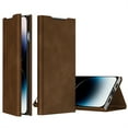 thumbnail image 1 of ELEHOLD Flip Folio Leather Case for iPhone 13 with Card Holder Premium Leather Magnetic Suction Kickstand Function Support Wireless Charging Full Protection Case,brown, 1 of 8