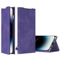 thumbnail image 1 of ELEHOLD Flip Folio Leather Case for iPhone 15 Pro with Card Holder Premium Leather Magnetic Suction Kickstand Function Support Wireless Charging Full Protection Case,purple, 1 of 1