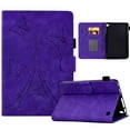 thumbnail image 1 of ELEHOLD Flip Leather Case for Fire HD8/HD8 Plus(12th Generation 2022),Butterflies Tower Pattern Card Slots Auto Wake/Sleep Kickstand Function Multi-Functional Shockproof Slim Case,Purple, 1 of 7