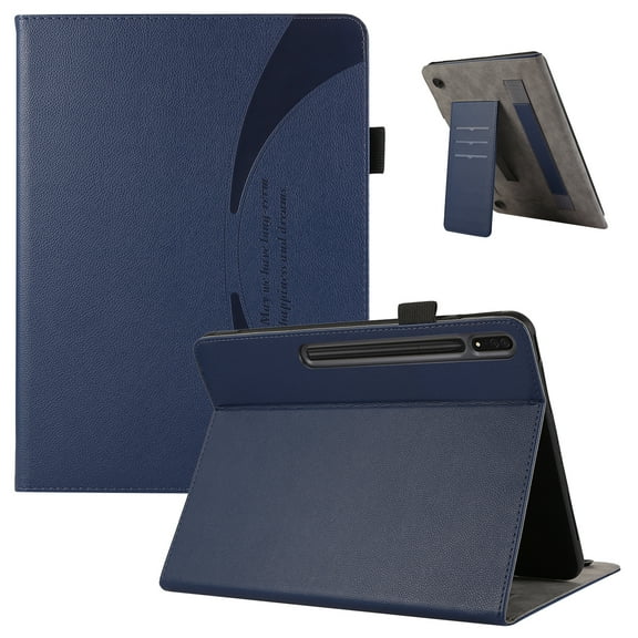 ELEHOLD Flip Leather Case for Samsung Galaxy Tab S9 Plus/S9 FE Plus Premium Leather with Card Holders Magnetic Closure Non-Slip Wristband Kickstand Function Shockproof Protective Case, blue