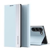ELEHOLD Flip Leather Case for Samsung Galaxy A34 5G,Magnetic Suction Kickstand Function Shockproof Protective Case for Samsung A34 5G,Lightblue