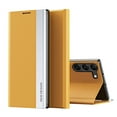 thumbnail image 1 of ELEHOLD Flip Leather Case for Samsung Galaxy A34 5G,Magnetic Suction Kickstand Function Shockproof Protective Case for Samsung A34 5G,Yellow, 1 of 9