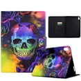 thumbnail image 1 of ELEHOLD Flip Leather Case for iPad 10th Generation 10.9" (2022) with Printed Pattern Card Slots Anti-Slip Strip Auto Wake/Sleep Kickstand Function Shockproof Folding Case,Skull, 1 of 6