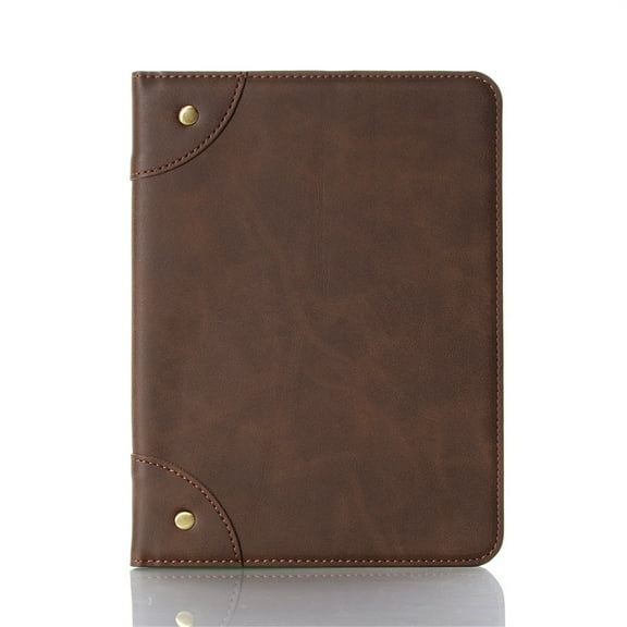 ELEHOLD Flip Leather Case for iPad Mini 6 Kickstand Function Card Slots Shockproof Scratch Resistant Folio Slim Leather Case,For iPad mini (6th Generation),Brown
