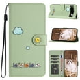 thumbnail image 1 of ELEHOLD Flip Leather Wallet Case for Google Pixel 7 Cute Animals Pattern with Card Slots Magnetic Clasp Soft Shockproof Leather Protective Case with Lanyard,green, 1 of 7