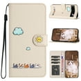 thumbnail image 1 of ELEHOLD Flip Leather Wallet Case for Google Pixel 7 Cute Animals Pattern with Card Slots Magnetic Clasp Soft Shockproof Leather Protective Case with Lanyard,beige, 1 of 7