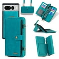 thumbnail image 1 of ELEHOLD Flip Leather Wallet Case for Google Pixel 7 Pro with Large Capacity 13 Card Slots Zipper Pocket Kickstand Magnetic Detachable Case Crossbody Shoulder Strap Shockproof Protective ,Blue, 1 of 8