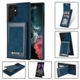 thumbnail image 1 of ELEHOLD Flip Leather Wallet Case for Samsung Galaxy S22 Ultra with RFID Blocking Card Slots Holders Magnetic Buckle Kickstand Function Business Style Men Women Case,Blue, 1 of 6