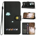 thumbnail image 1 of ELEHOLD Flip Leather Wallet Case for Samsung Galaxy S23 Cute Animals Pattern with Card Slots Magnetic Clasp Soft Shockproof Leather Protective Case with Lanyard,black, 1 of 1