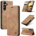 thumbnail image 1 of ELEHOLD Flip Leather Wallet Case for Samsung Galaxy S24 Plus with Card Slots Cash Pocket Kickstand Function Magnetic Closure Shockproof Anti-Scratch Purse Case for Samsung S24 Plus,Brown, 1 of 8