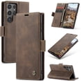 thumbnail image 1 of ELEHOLD Flip Leather Wallet Case for Samsung Galaxy S24 Ultra with Card Slots Cash Pocket Kickstand Function Magnetic Closure Shockproof Anti-Scratch Purse Case for Samsung S24 Ultra,Coffee, 1 of 8