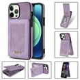 thumbnail image 1 of ELEHOLD Flip Leather Wallet Case for iPhone 13 Pro Max 6.7 inch with RFID Blocking Card Slots Holders Magnetic Buckle Kickstand Function Business Style Men Women Case, Purple, 1 of 8