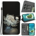 thumbnail image 1 of ELEHOLD Flip Wallet Case for Samsung Galaxy S23 Ultra Case with Beautiful Flower Butterfly Pattern Card Slots Holders Kickstand Function Magnetic Clasp Leather Shockproof Case with Wrist Lanyard,D, 1 of 1