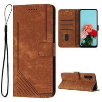 ELEHOLD Flip Wallet Case for Samsung Galaxy A14 5G, Card Slots Magnetic Clasp Folio Leather Purse Phone Case Anti-Scratch with Wrist Strap,Brown