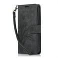 thumbnail image 1 of ELEHOLD Flip Wallet Case for iPhone 8 Plus/7 Plus Case Embossed Flower Butterflies Premium Leather Card Slots Kickstand Function Magnetic Clasp Detachable Wrist Lanyard Full Protective Case,black, 1 of 6