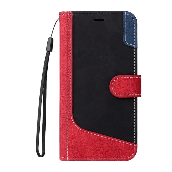 ELEHOLD Flip Wallet for Samsung Galaxy S24 Plus Case with Credit Card Slots Magnetic Clasp Cash Pocket Anti-Slip Wrist Lanyard Shockproof Anti-Scratch Cover for Galaxy S24 Plus,Red