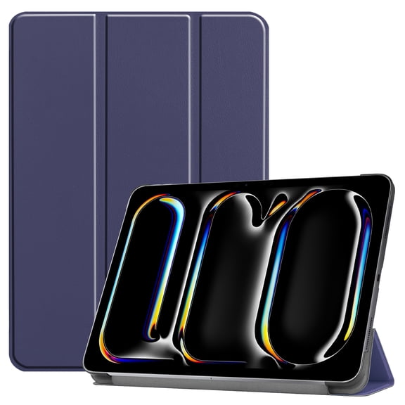 ELEHOLD Folding Case for iPad Pro 13 inch 2024 PU Leather Case Stylish Pattern Kickstand Magnetic Auto Wake/Sleep Folio Slim Shockproof Case For iPad Pro 13" 2024, Darkblue