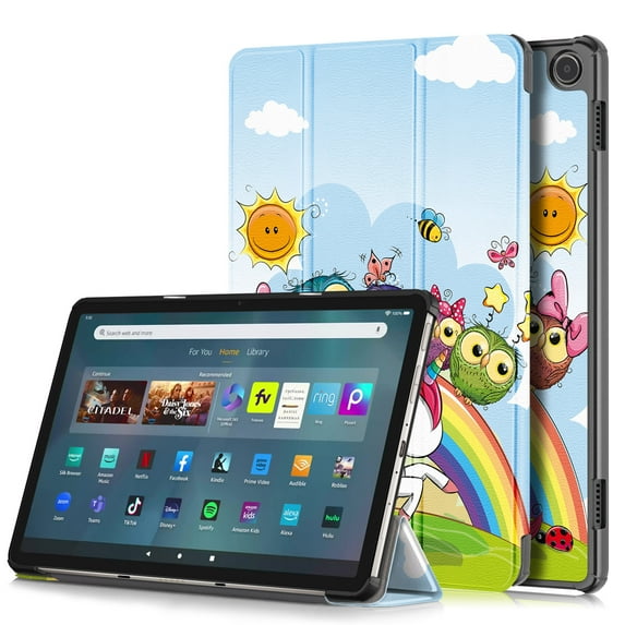 ELEHOLD Folding Rugged Case for Amazon Fire Max 11 Tablet (13th Generation, 2023 Release) PU Leather Case Trifold Kickstand Magnetic Auto Wake/Sleep Folio Slim Shockproof Case, Cute Horse