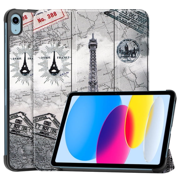ELEHOLD Folding Rugged Case for iPad 10.9 inch 2022 10th Gen PU Leather Case Cute Stylish Pattern Kickstand Magnetic Auto Wake/Sleep Folio Slim Shockproof Case For iPad 10th Gen 10.9" 2022 ,G