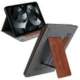 thumbnail image 1 of ELEHOLD Folio Folding Leather Case For iPad 6th Generation , Slim Stand Protective Cover Vacuum Suction Cup Design with Cash & Card Slot & Wrist Band, Auto Wake/Sleep, Brown, 1 of 9