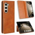 thumbnail image 1 of ELEHOLD Folio Leather Case for Samsung Galaxy Z Fold 5 5G 2023, Soft Premium Leather Cover Kickstand Function Anti-Scratch Protective Case for Samsung Galaxy Z Fold 5,Brown, 1 of 5