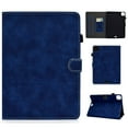 thumbnail image 1 of ELEHOLD Folio Leather Case for iPad Pro 11 inch 2024,PU Leather Card Slots Kickstand Case Magnetic Clasp Multi-Functional Shockproof Smart Cover for iPad Pro 11" 2024, Blue, 1 of 8